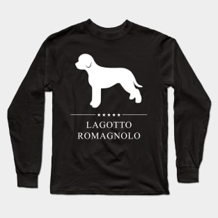 Lagotto Romagnolo Dog White Silhouette Long Sleeve T-Shirt